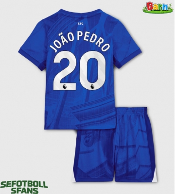 Chelsea Joao Pedro #20 Hemmaställ Barn 2025-26 Kortärmad (+ Korta byxor)
